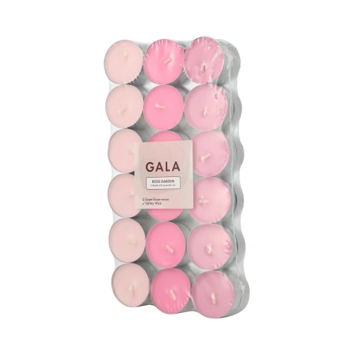 PAPSTAR "GALA" Duftlichte Ø 3,8 cm, 1,7 cm rose - Rose Garden "Ton in Ton", 8 x 36 Stück
