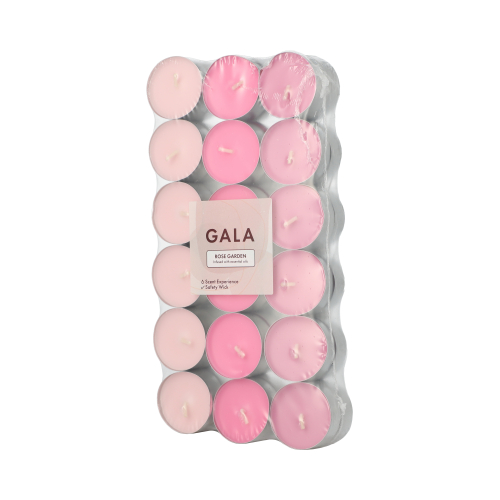 PAPSTAR "GALA" Duftlichte Ø 3,8 cm, 1,7 cm rose - Rose Garden "Ton in Ton", 8 x 36 Stück