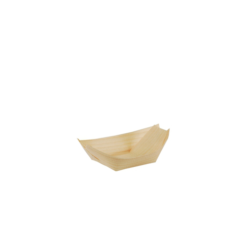 PAPSTAR 50 Fingerfood - Schalen, Holz "pure" 8,5 cm x 5,5 cm "Schiffchen"