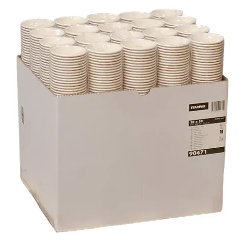 Starpak Trinkbecher Pappe 0,3 l Coffee Line, 20 x 50 Stück von PAPSTAR, braune Pappbecher im Karton für Heiß- und Kaltgetränke, Art.-Nr. 90471
