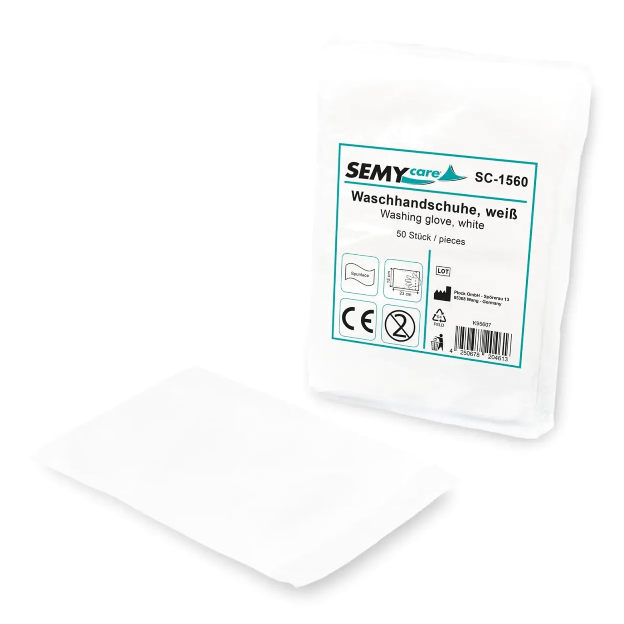 SEMYcare Einmal-Waschhandschuhe Spunlace weiß