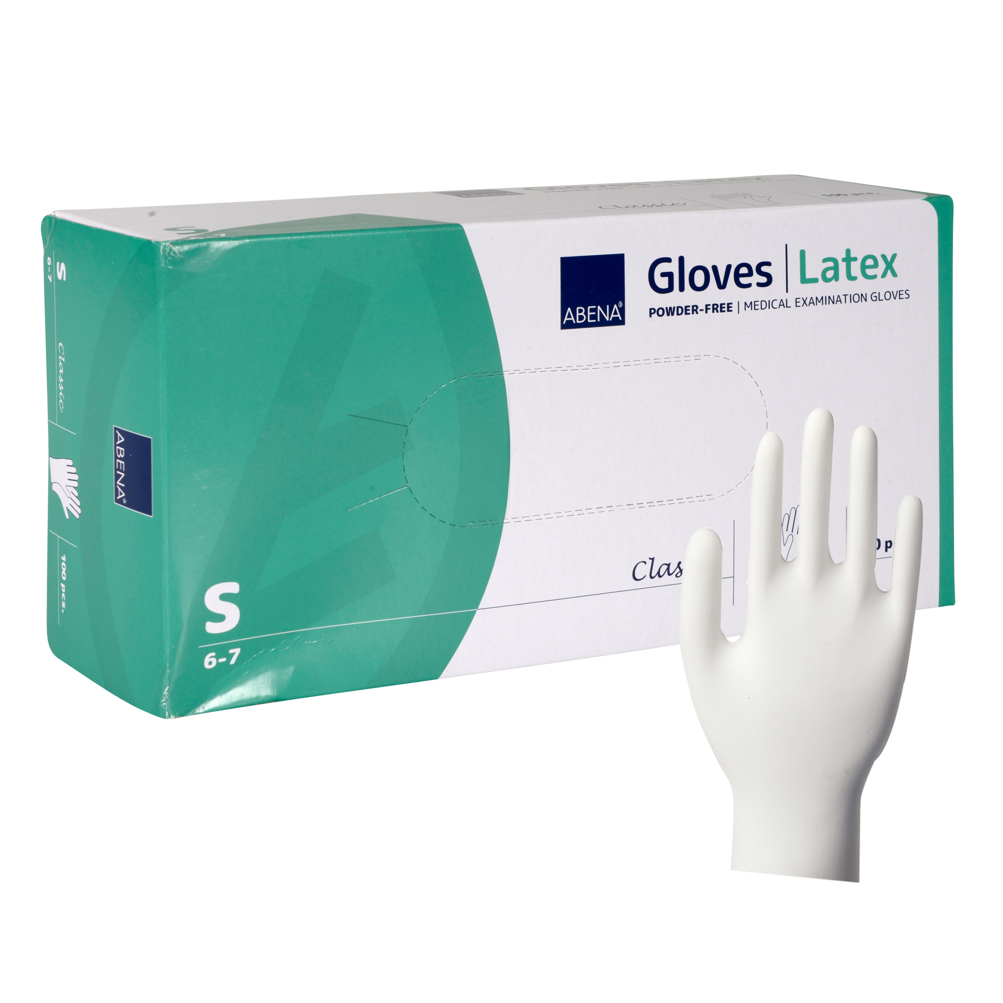 ABENA Latex-Handschuhe weiß, ungepudert 100 Stück S 290122_1