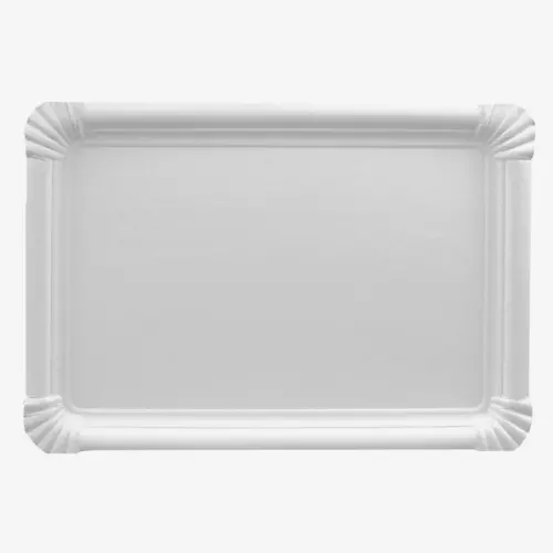 PAPSTAR ABC Pak Teller, Pappe eckig 18 x 26 cm weiß, aus 100 % Frischfaserkarton, stabile Einwegteller für Events und Catering