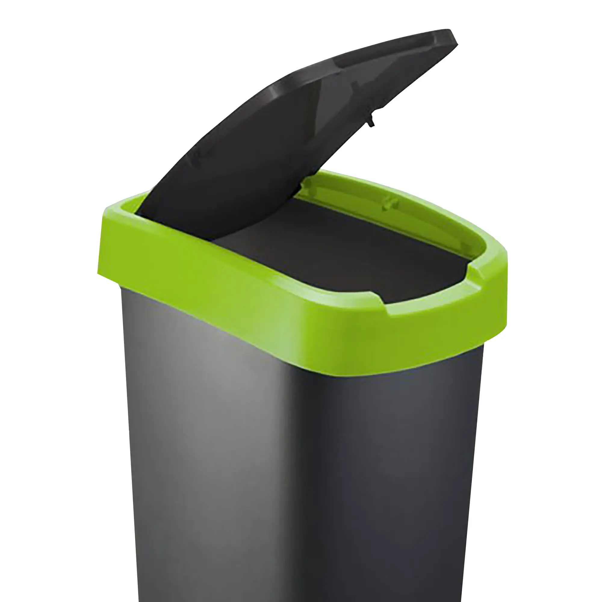 RothoPro Twist Abfallbehälter 25 Liter schwarz/grün Klappfunktion 59135414