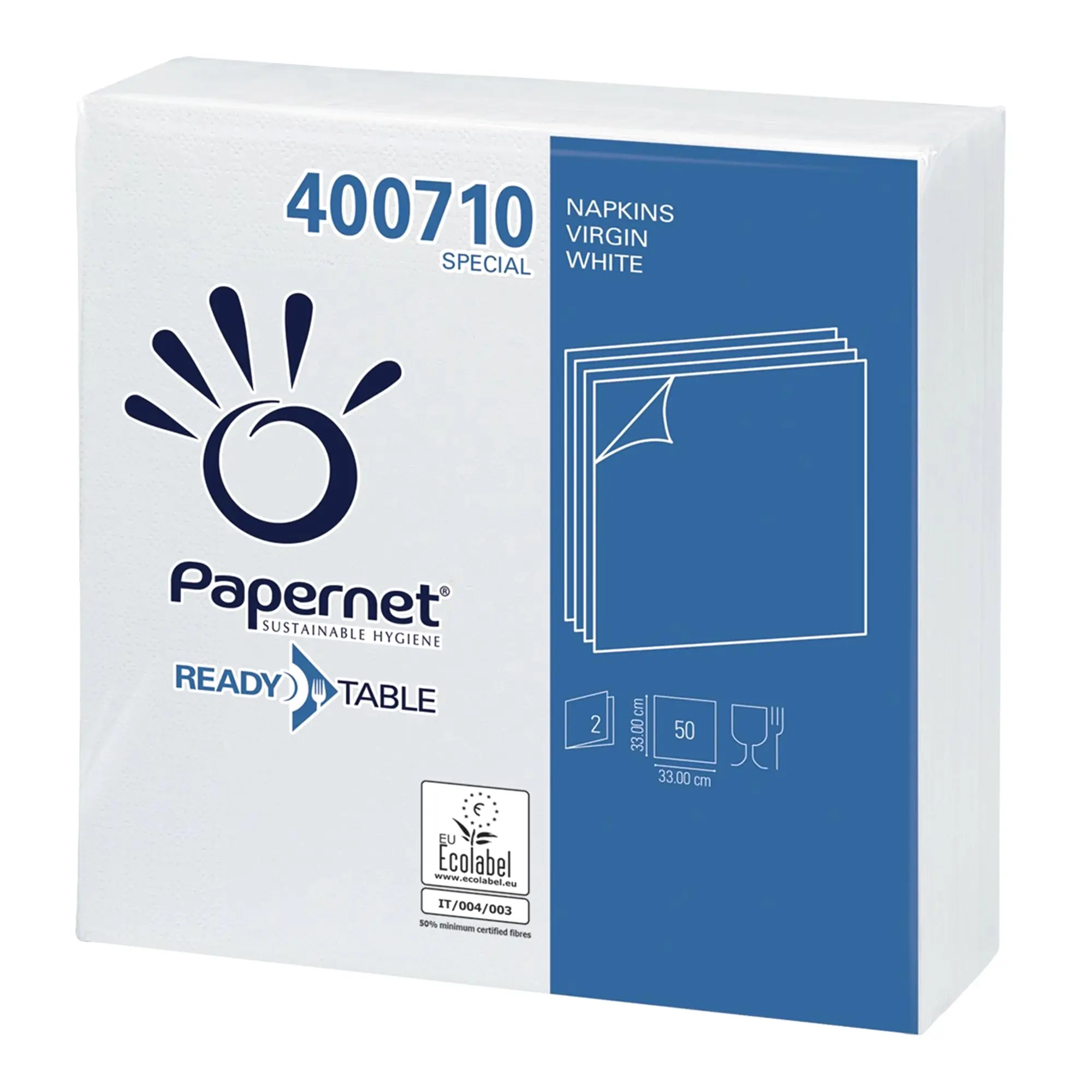 Papernet Servietten 1/4-Fold Ready Table Technology 33 x 33 cm, 2-lagig, weiß