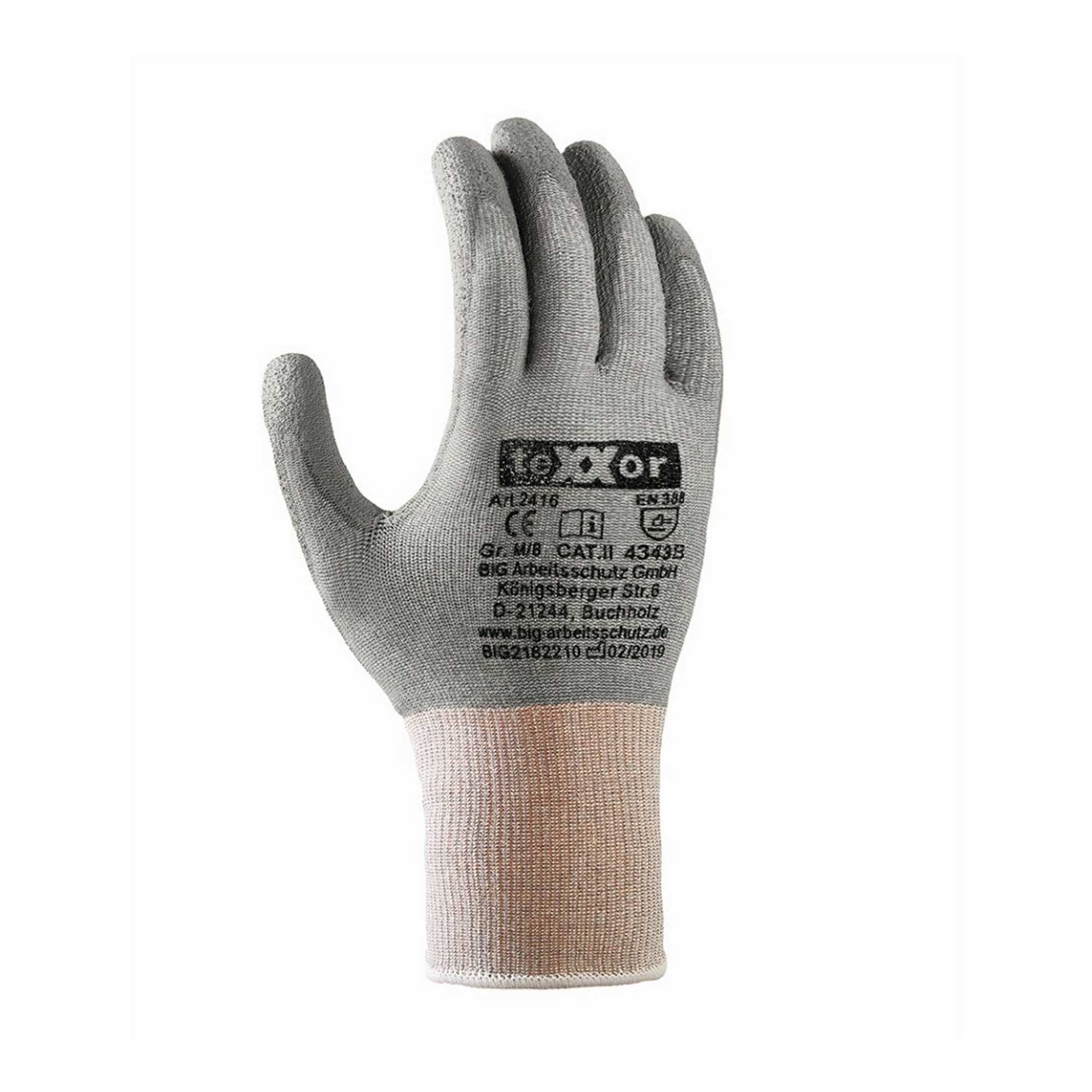 teXXor 2416 Schnittschutzhandschuhe mit Polyurethan-Beschichtung weiß, VE 240 Paar