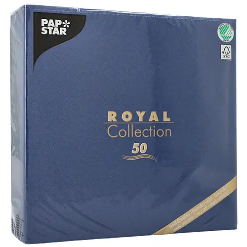 PAPSTAR 50 Servietten "ROYAL Collection" 1/4-Falz 48 cm x 48 cm dunkelblau