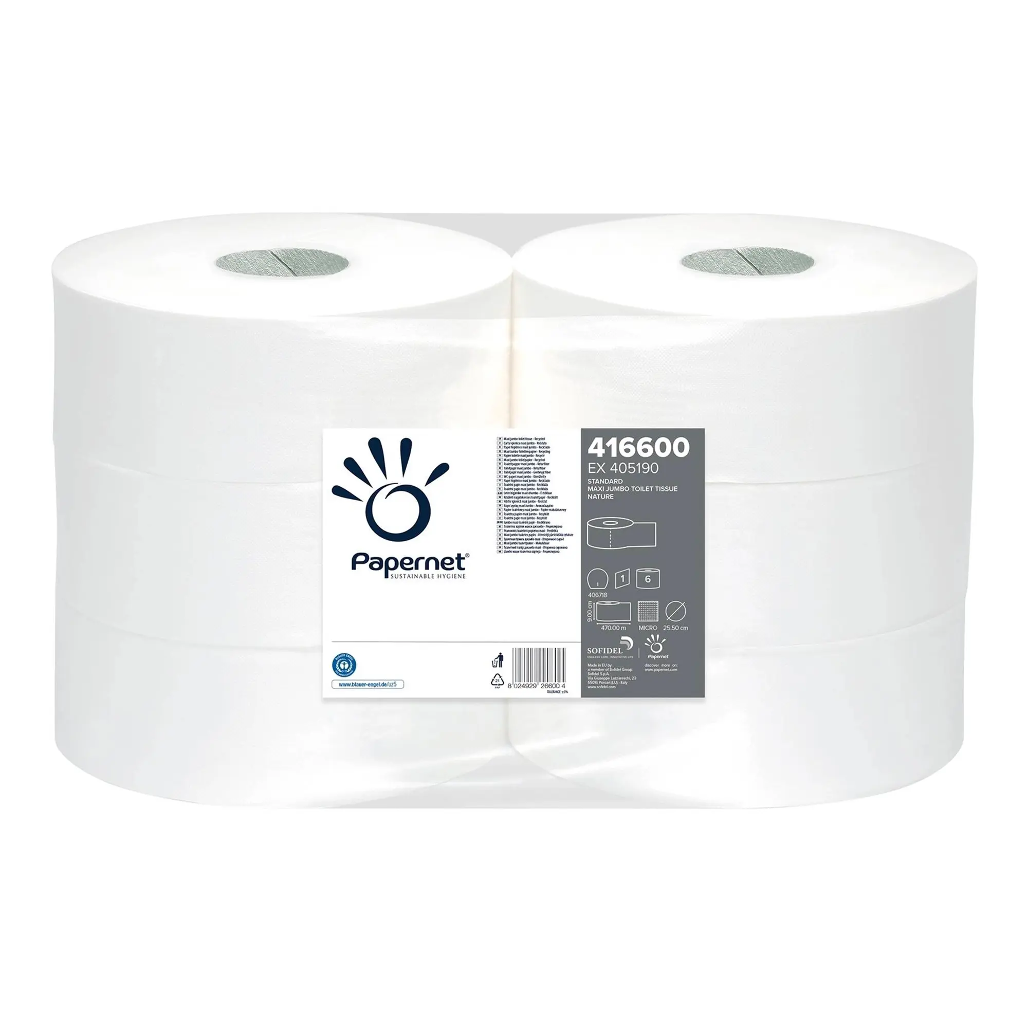 Papernet Toilettenpapier Maxi Jumborolle natur 1-lagig, 470 Meter