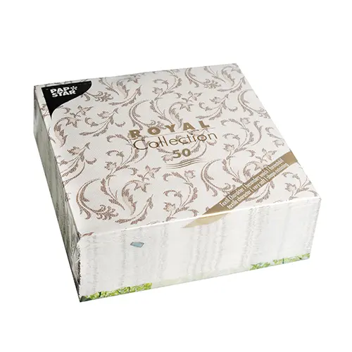 PAPSTAR Servietten "ROYAL Collection" 1/4-Falz 40 cm x 40 cm braun "Damascato"