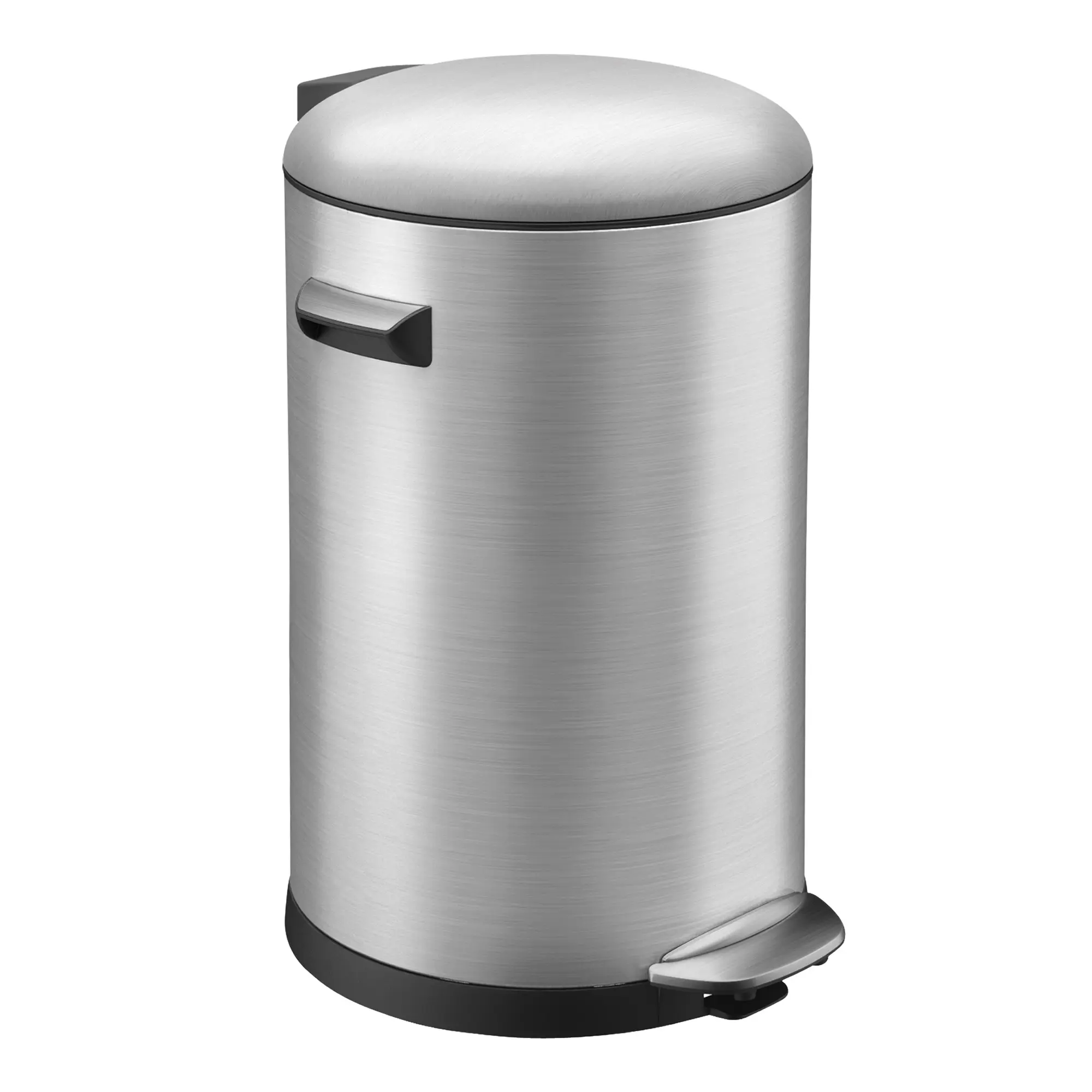 EKO Belle Deluxe Tretmülleimer 20 Liter aus mattem Edelstahl im Retro-Look mit Fußpedal, Soft-Close-Deckel und herausnehmbarem Inneneimer