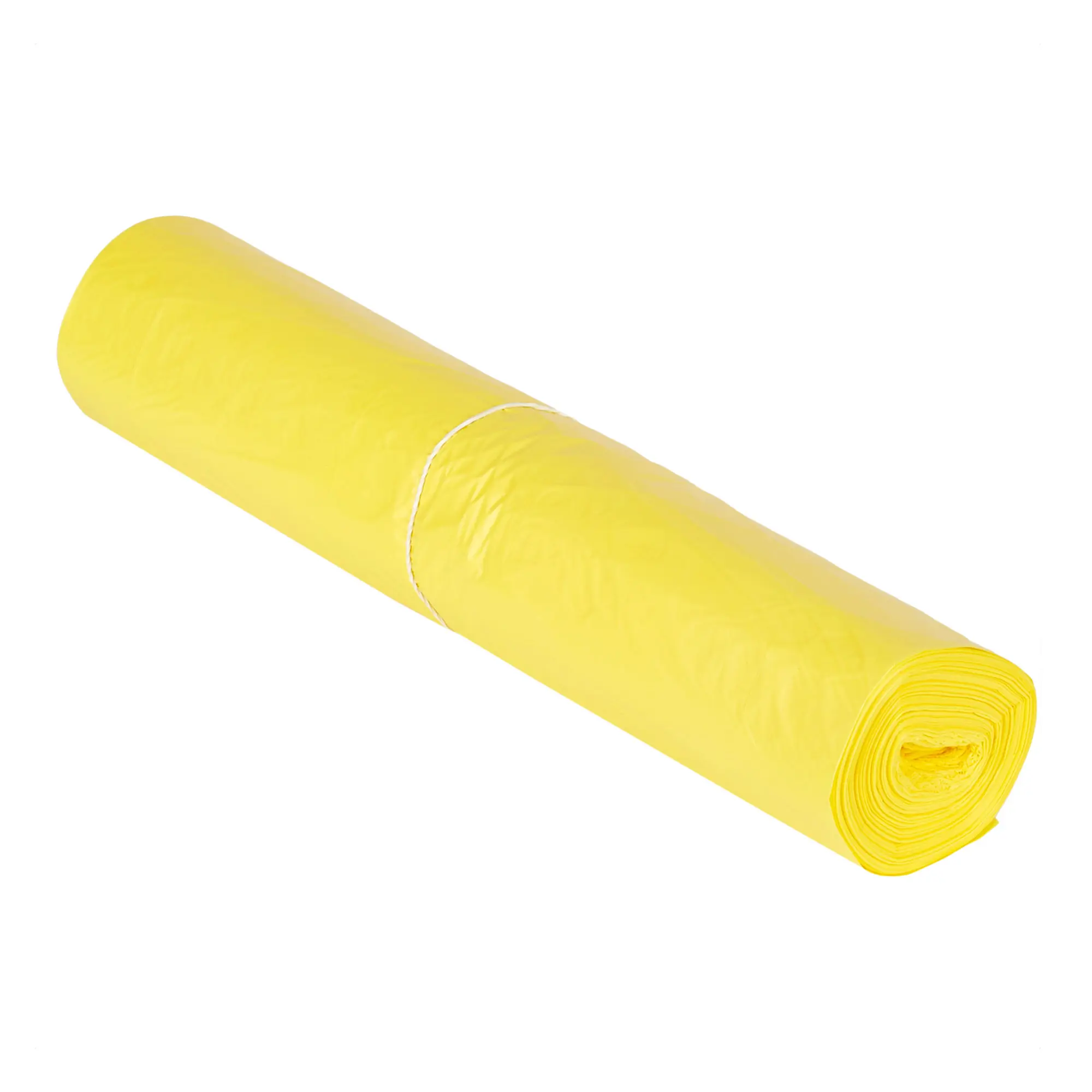 WBV Müllsäcke 120 Liter, gelb, 17 my (Typ 20), robuste HDPE-Wertstoffsäcke auf Rolle für Müllsackständer und Putzwagen, Art.-Nr. 402149