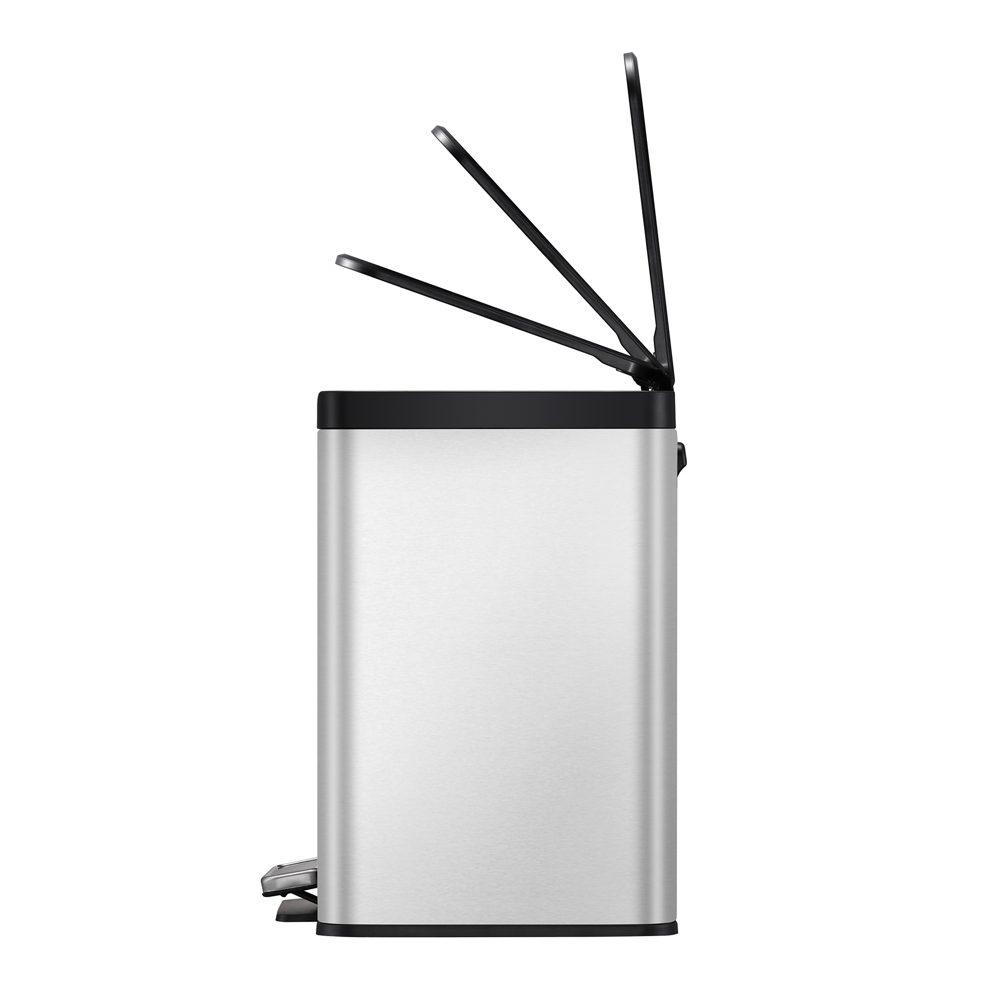 EKO Essential 2 Recycler Treteimer 2 x 15 Liter Klappdeckel Edelstahl mit Pedal