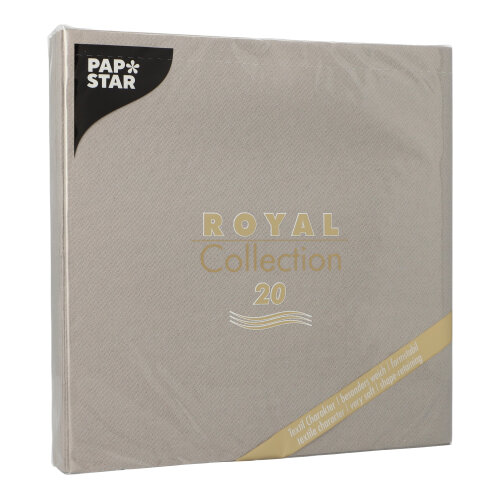 PAPSTAR Servietten "ROYAL Collection" 1/4-Falz 40 x 40 cm grau, Premium-Serviette in Stoffoptik, weich, formstabil, industriell kompostierbar