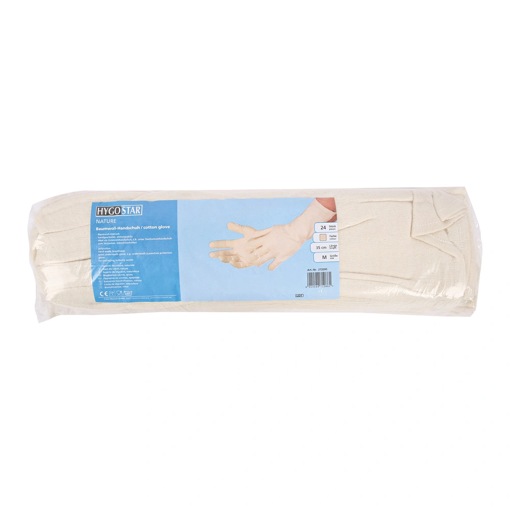 Hygostar Nature Long Baumwollhandschuhe natur, VE 600 Stück