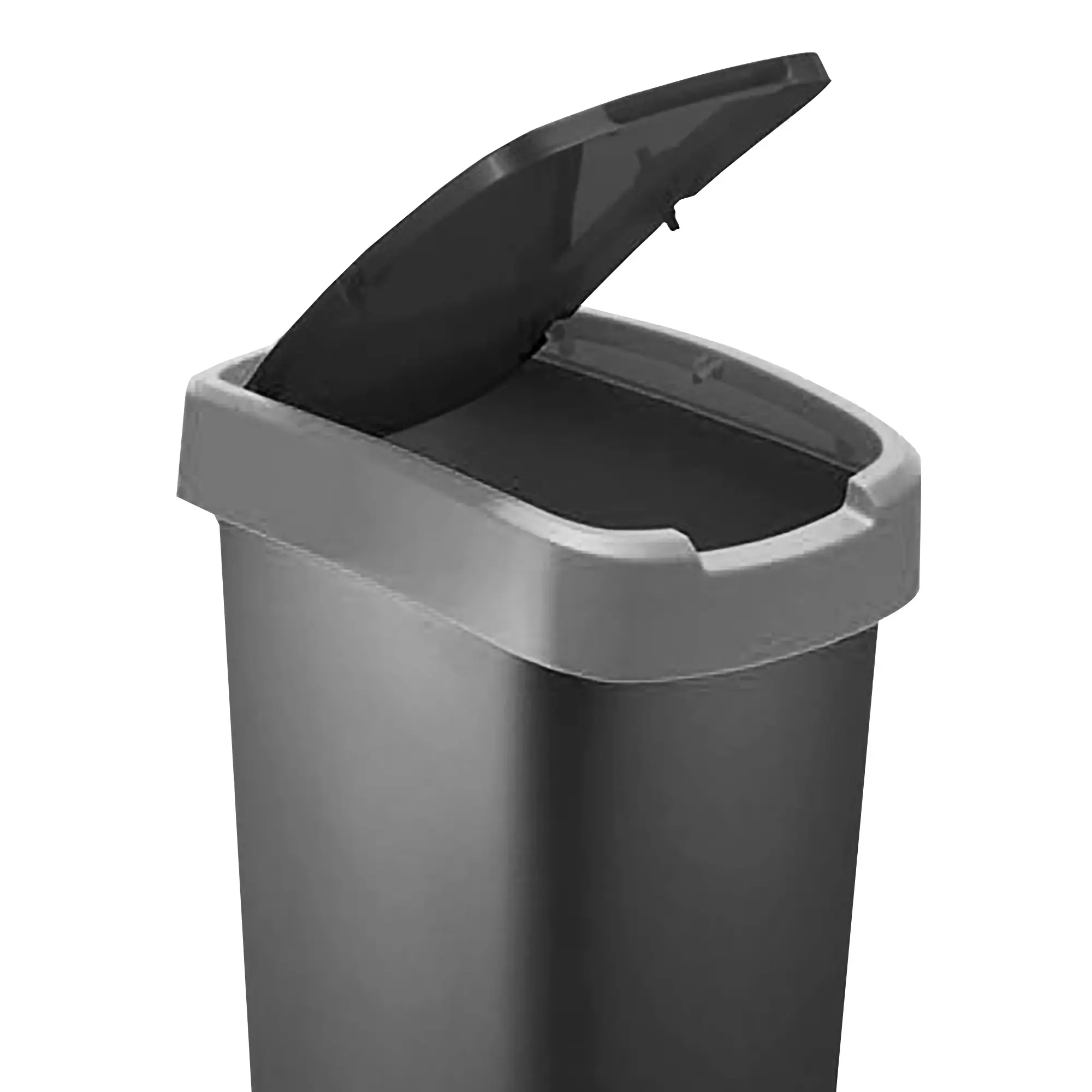 RothoPro Twist Abfallbehälter 25 Liter schwarz/silber Klappfunktion 59135391