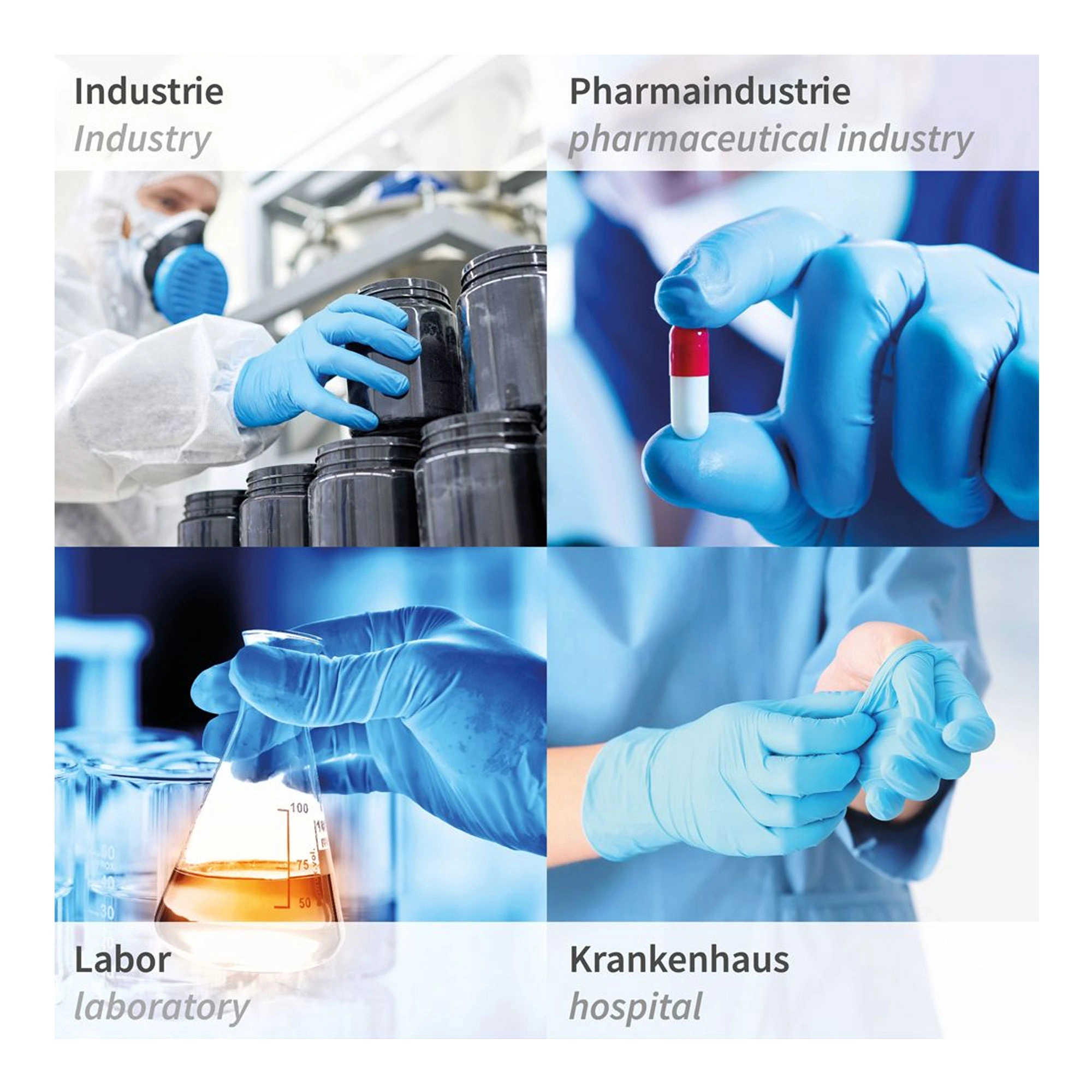 Hygostar Super High Risk Chemikalienschutzhandschuhe blau, VE 500 Stück