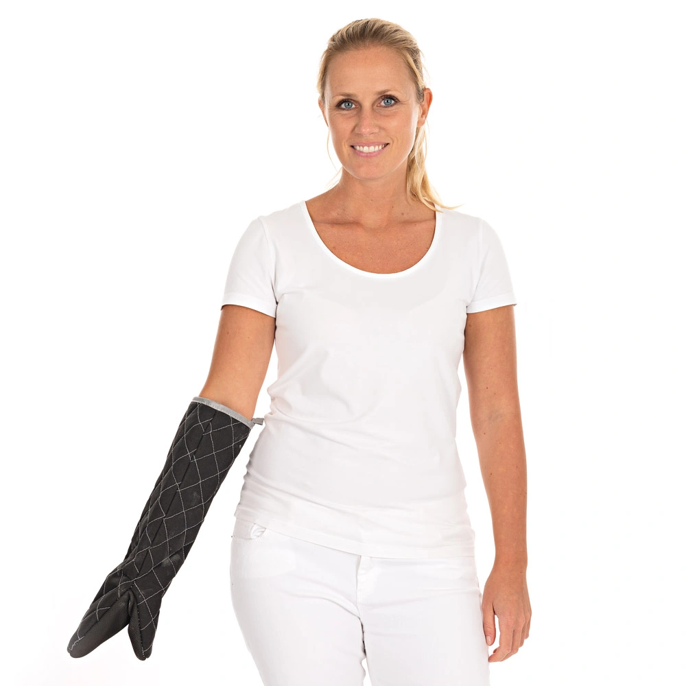 Hygostar Flamestar Puppet, Canvas Hitzeschutzhandschuhe mit Silikon-Beschichtung schwarz, VE 6 Stück