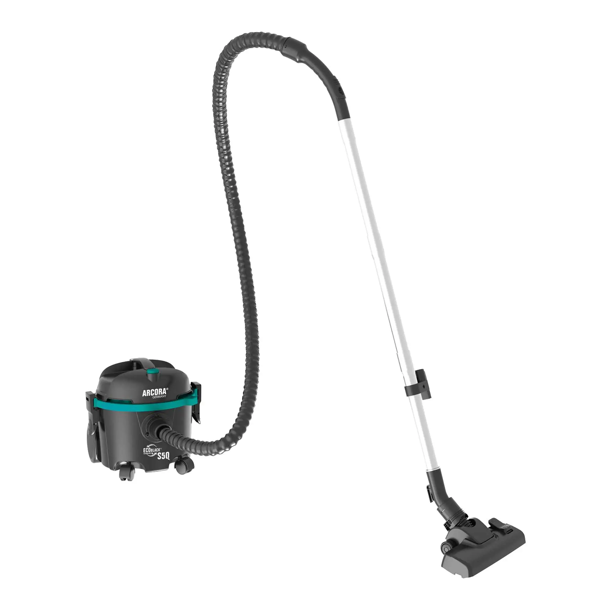 Arcora ECOBLACK S5Q Staubsauger inkl. Zubehör-Set mit robustem, kippsicherem Gehäuse aus recyceltem Kunststoff für die professionelle Gebäudereinigung, ECOBLACK S5Q