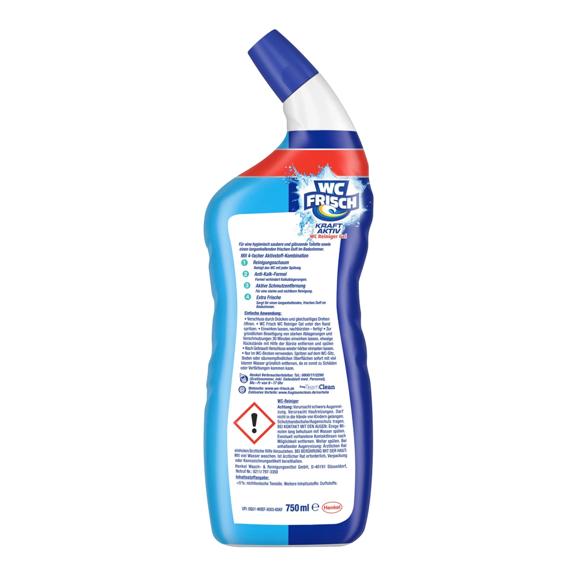 WC Frisch Kraft Aktiv Tavolette WC, Freschezza Oceano 4 Azioni: Pulizia, Anticalcare, Igiene E Blocco Odori, Confezione - 4
