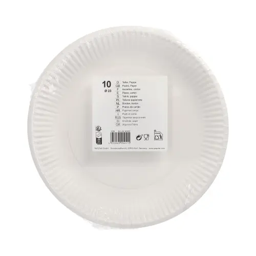 Starpak Teller, Pappe rund Ø 23 cm weiß