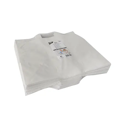 PAPSTAR Tragetaschen, Papier 27 x 32 x 21,5 cm weiß mit Tragegriff, stabile Kraftpapier-Tragetaschen bis 5 kg Tragkraft für Backwaren, Obst, Gemüse und Food-to-go