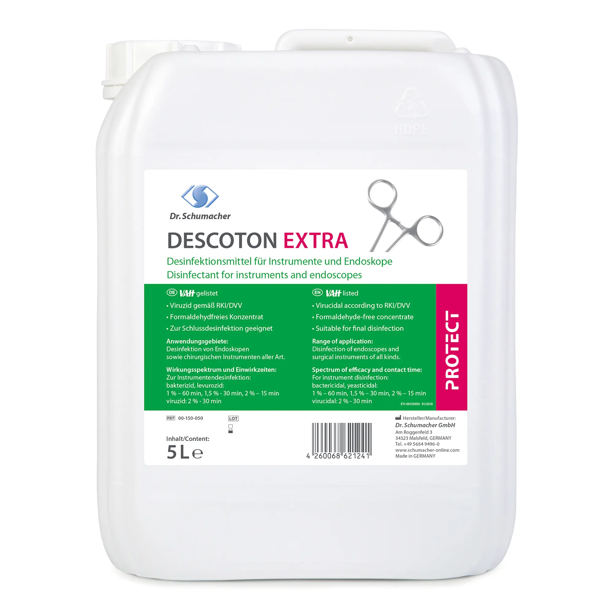 Dr. Schumacher Descoton extra Desinfektionsmittel Instrumente Endoskope 5 Liter Kanister 00-150-050_1