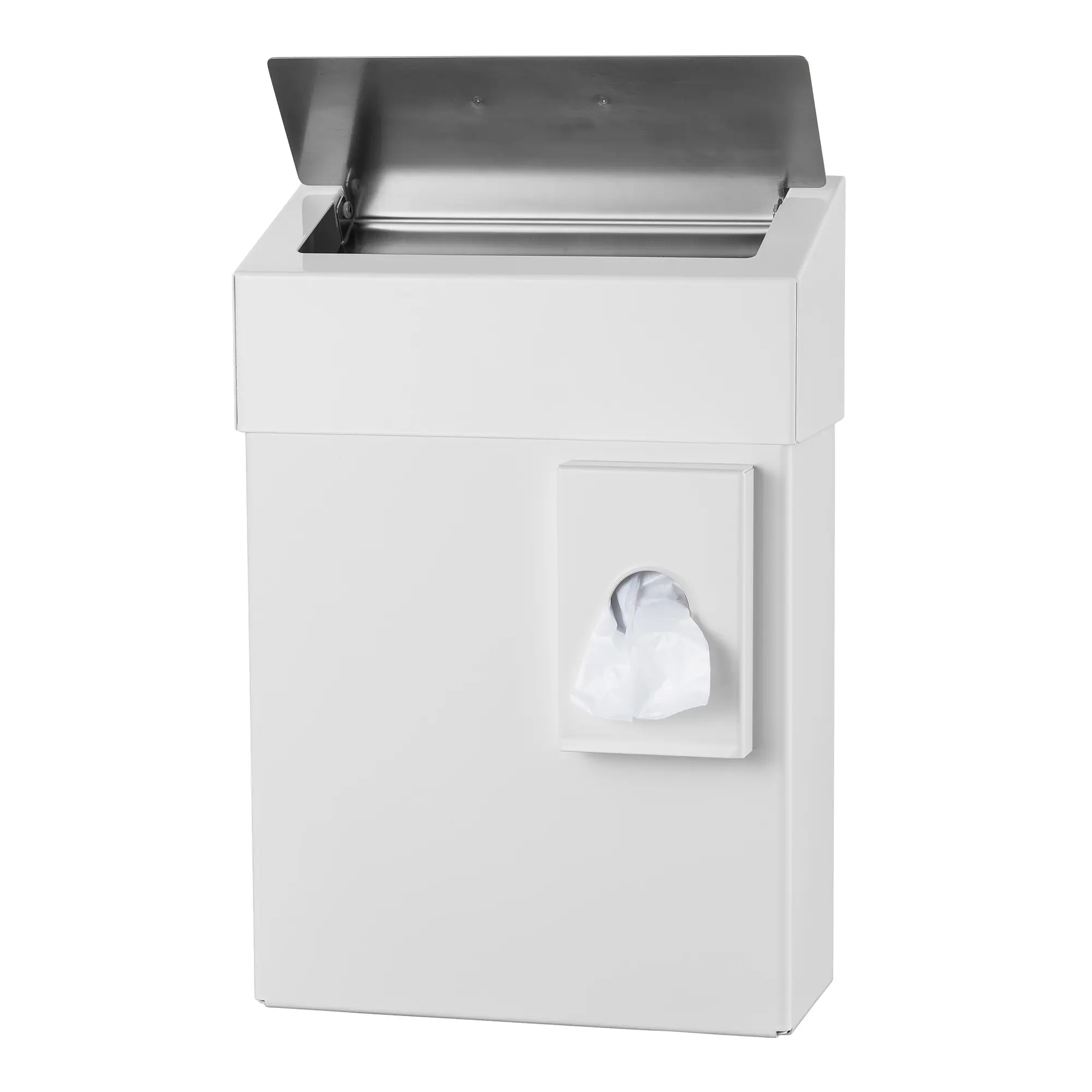 MediQo-line Hygiene-Abfallbehälter 10 Liter Hygienebeutelhalter MQHB10 weiß Schleusenklappe 8255