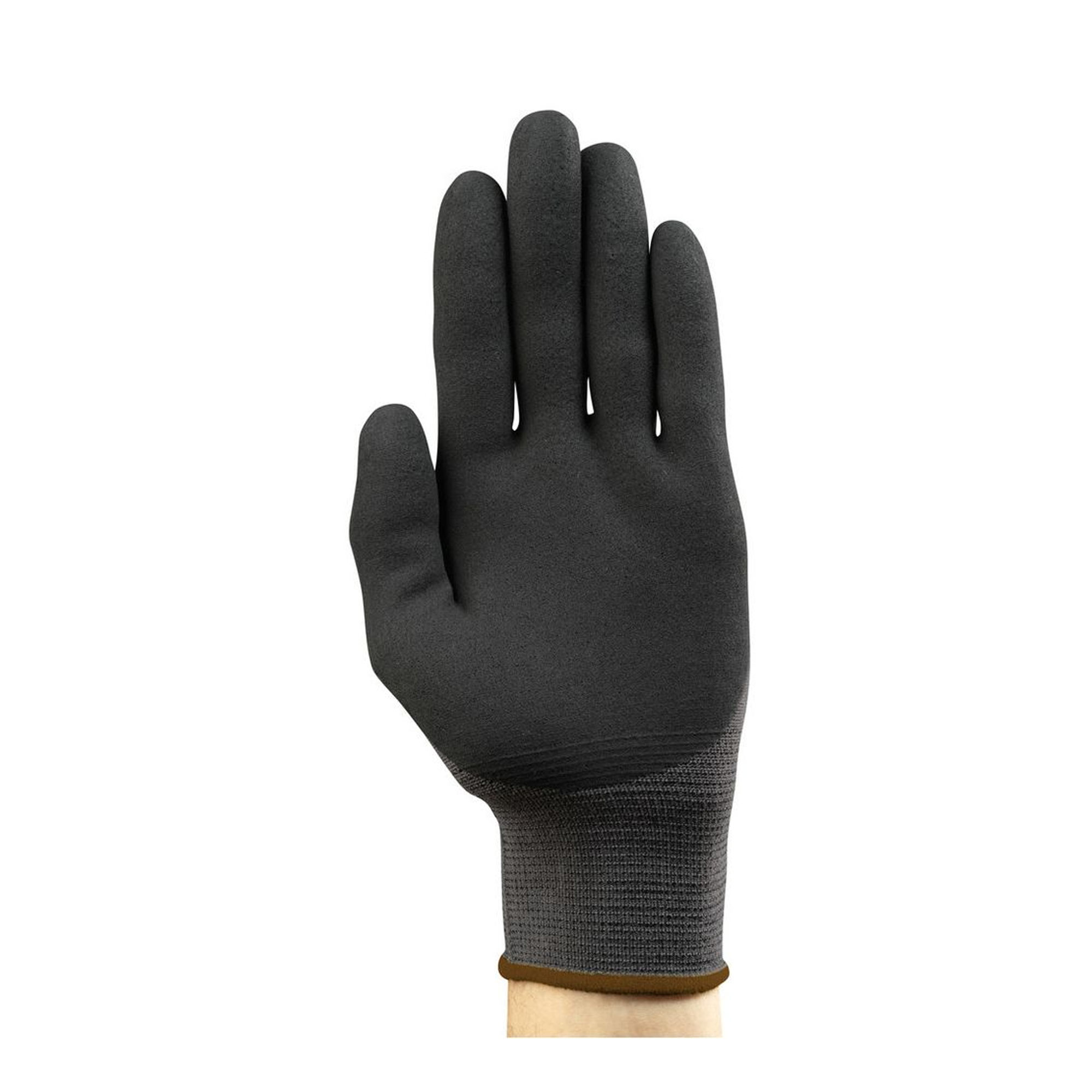 Ansell HyFlex 11-840 Mehrzweckhandschuhe mit Nitril-Beschichtung grau/schwarz, VE 12 Paar