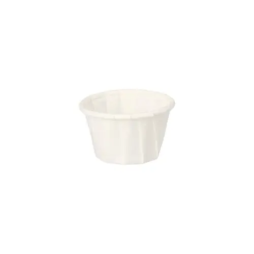 PAPSTAR Dressingbecher Papier "pure" 10 ml, Ø 3,5 cm, Höhe 2,2 cm, weiß, mikrowellengeeignet und geschmacksneutral für Dressings, Saucen und Dips
