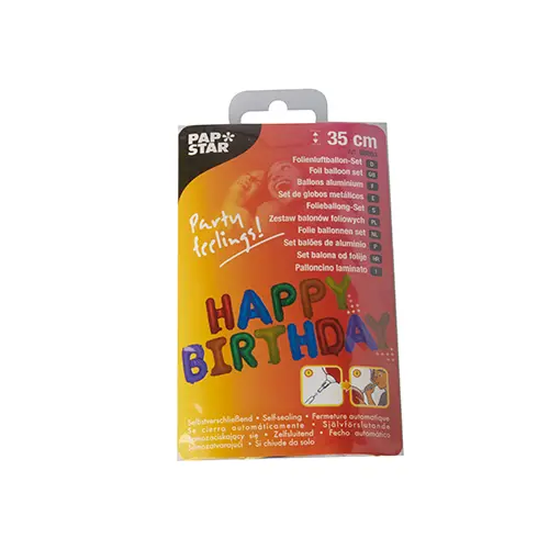 PAPSTAR Folienluftballon-Set farbig sortiert "Happy Birthday"