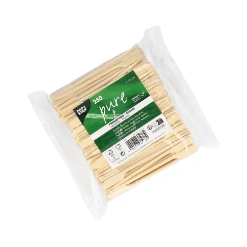 PAPSTAR Fingerfood - Spieße "pure" 12 cm "Golf" aus nachhaltigem Bambus, Packung mit 250 Stück für dekoratives Anrichten von Fingerfood, Snacks und Häppchen, Artikel 37278