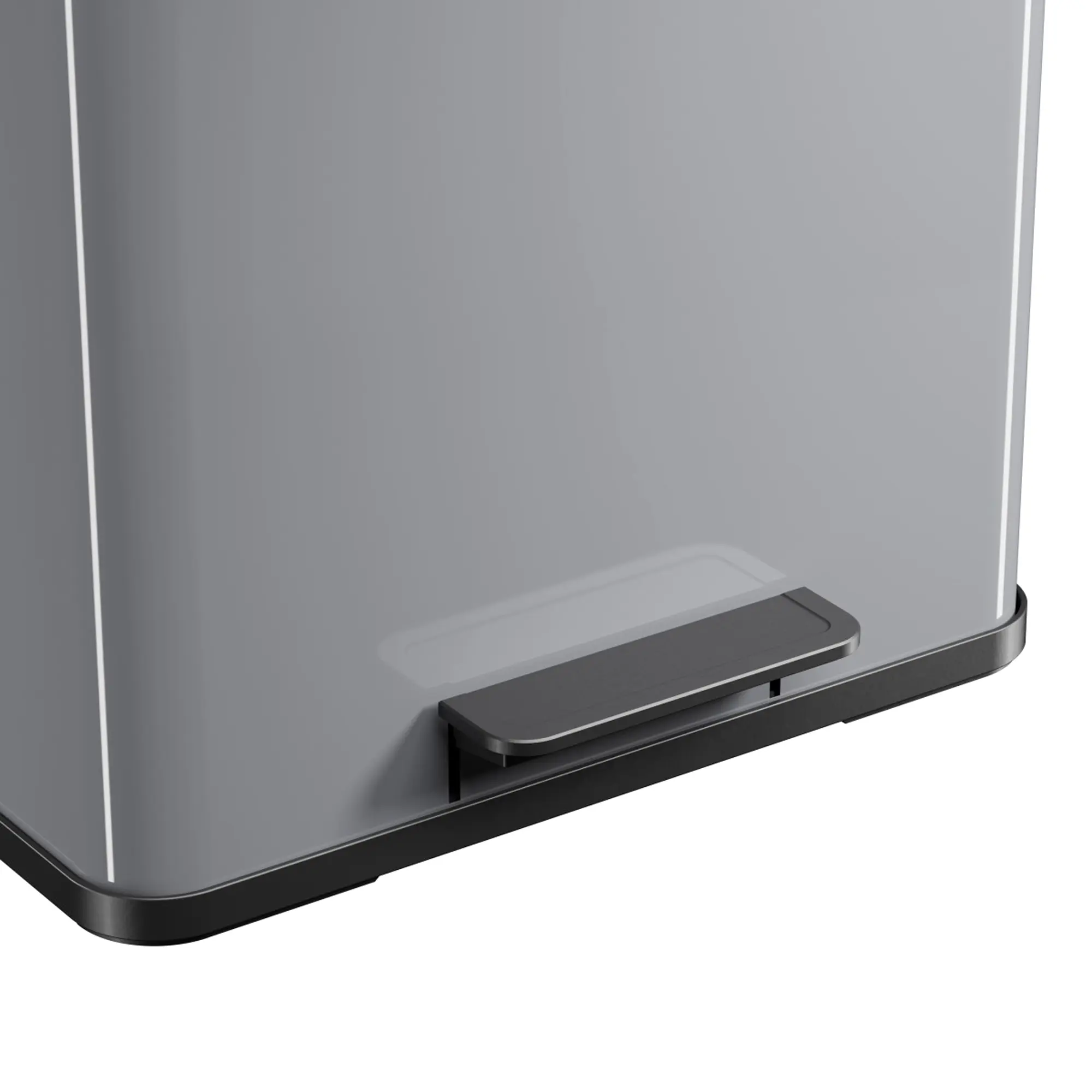 Hailo Öko duo Plus L Tret-Mülltrenner 1x9 und 1x17 Liter, Detailansicht robustes Fußpedal für komfortables, leises Öffnen des Deckels