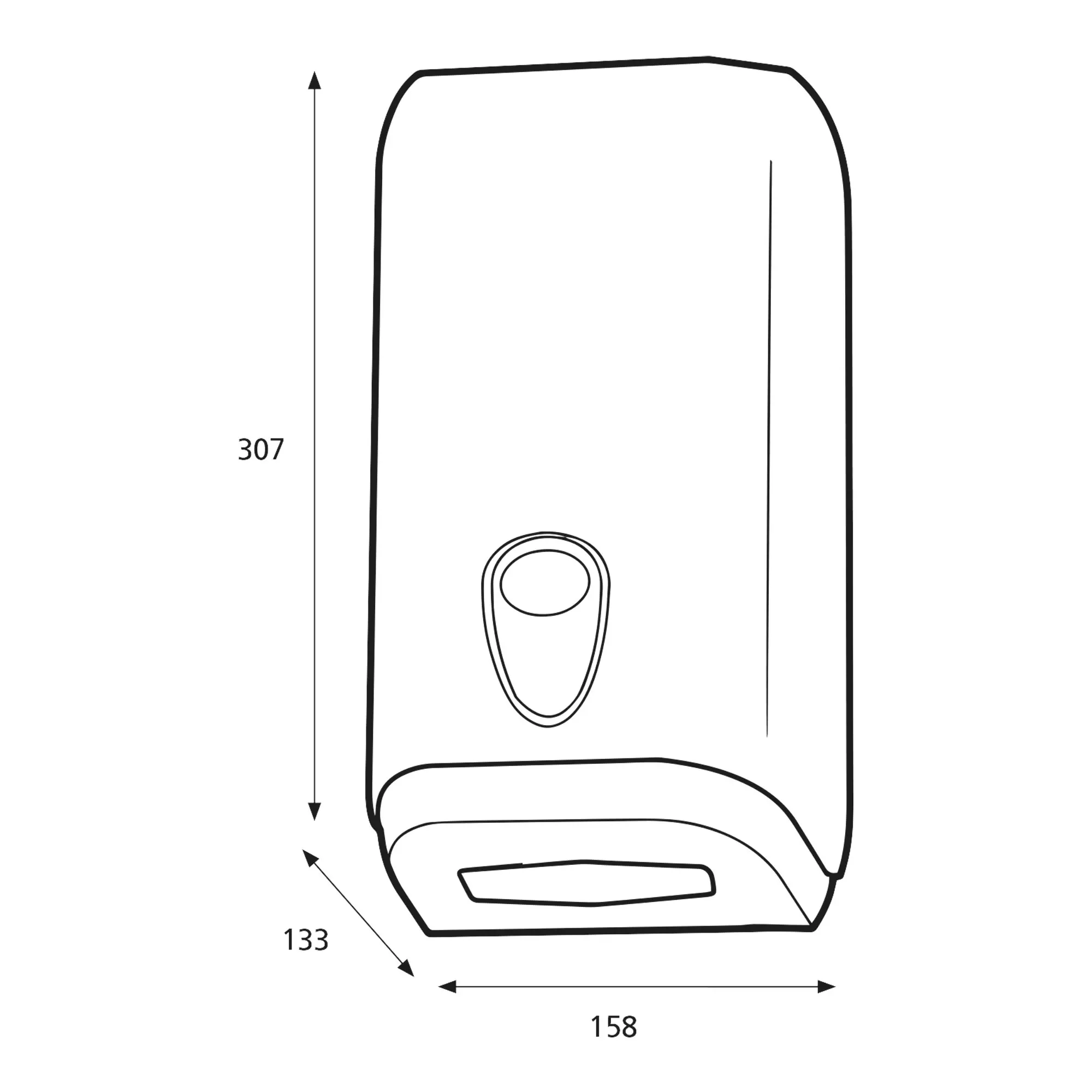 Katrin Toilettenpapierspender für Einzelblatt aus ABS-Kunststoff, abschließbar, mit Sichtfenster, Maße 307 x 158 x 133 mm, Artikel 92582/92605