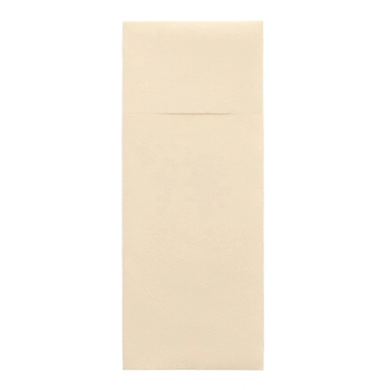 Starpak Bestecktaschen, Airlaid 40 cm x 33 cm creme mit Besteckfalz, 5 x 100 Stück