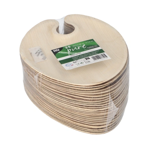 PAPSTAR Cater Plates Palmblatt "pure" oval 1,3 cm x 18 cm x 23,5 cm, 4 x 25 Stück