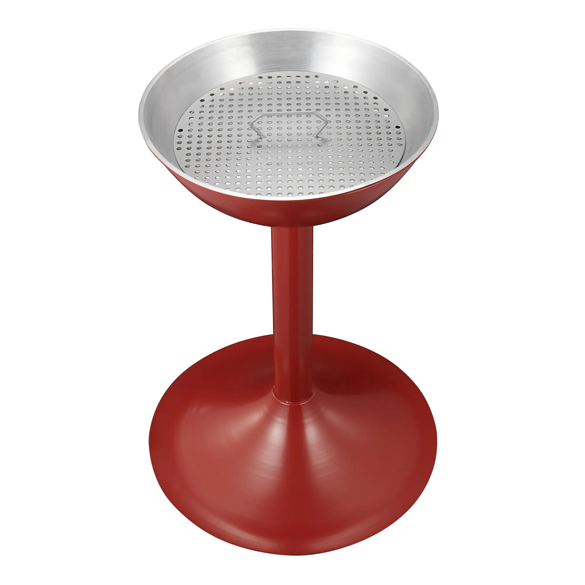 Vepa Bins Sandaschenbecher 41 cm Durchmesser, rotes Standmodell aus Metall mit runder Sandschale und Siebeinsatz für Zigarettenreste