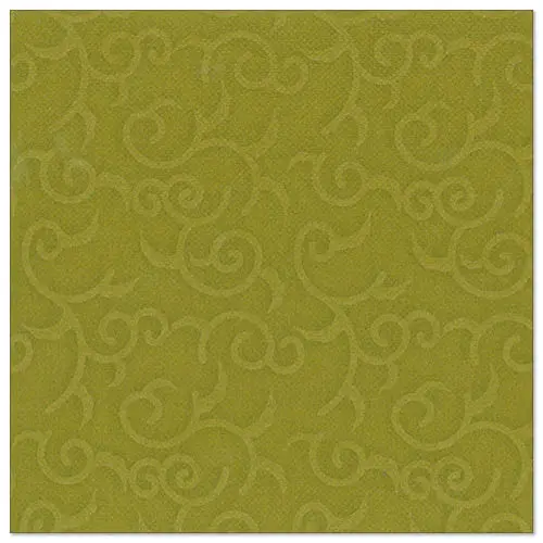 PAPSTAR Servietten ROYAL Collection 1/4-Falz 40 x 40 cm olivgrün Casali mit dezentem Ornament, weiche Premium-Tischservietten, Artikel 84883