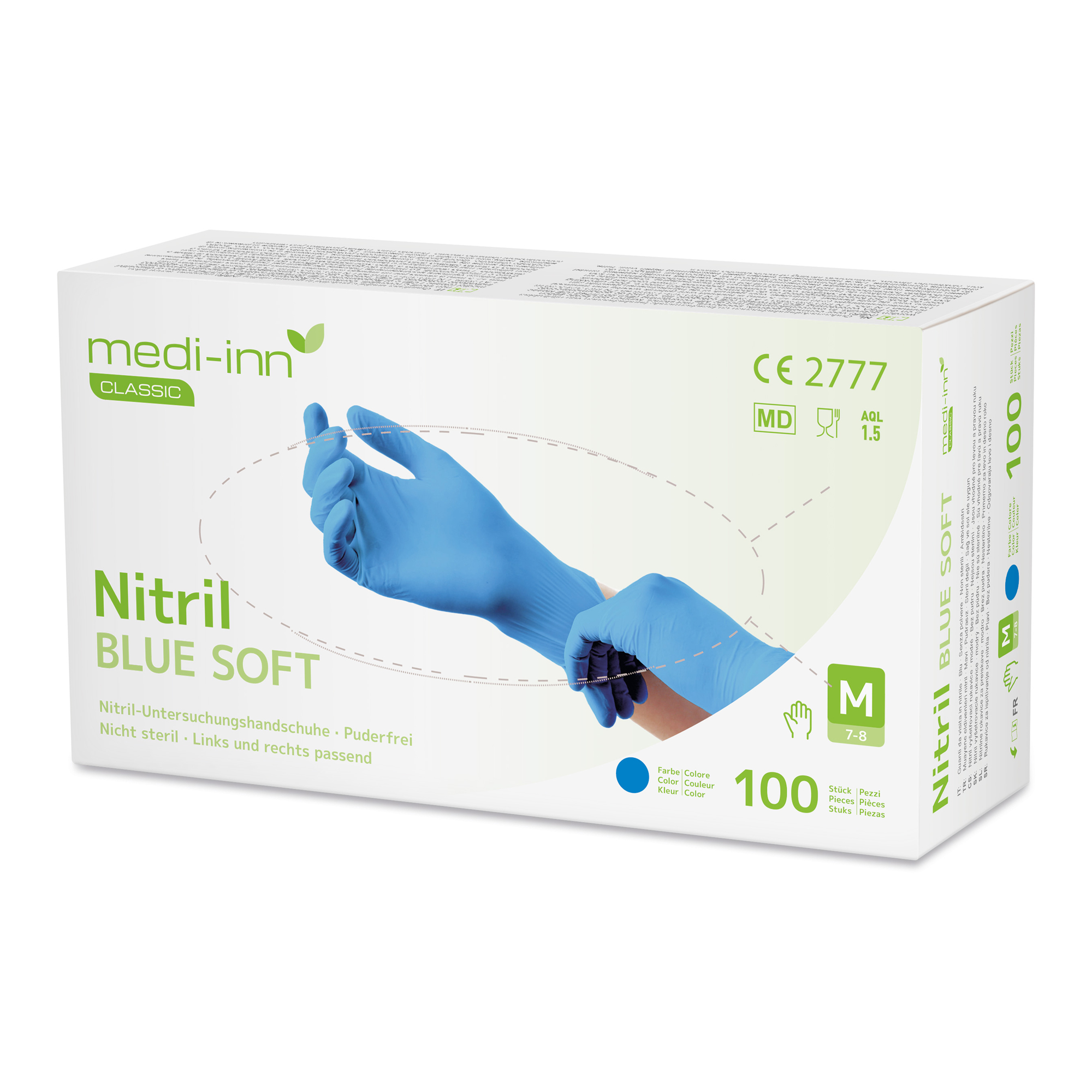 Medi-Inn Einmalhandschuhe Nitril blue soft, puderfrei VE 1000 Stück 
