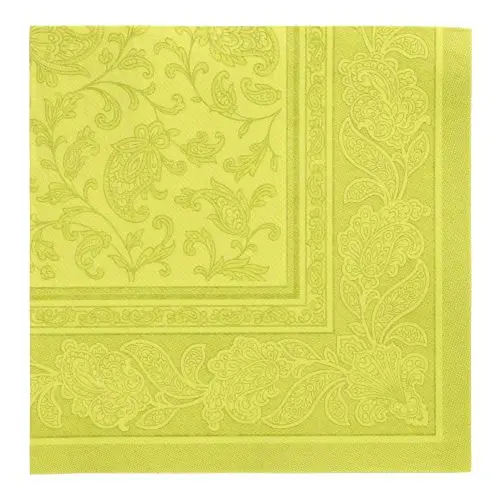 PAPSTAR Servietten ROYAL Collection 1/4-Falz 40 x 40 cm limonengrün Ornaments aus stoffähnlichem Premium-Tissue mit floralen Ranken, FSC-zertifiziert, 37362