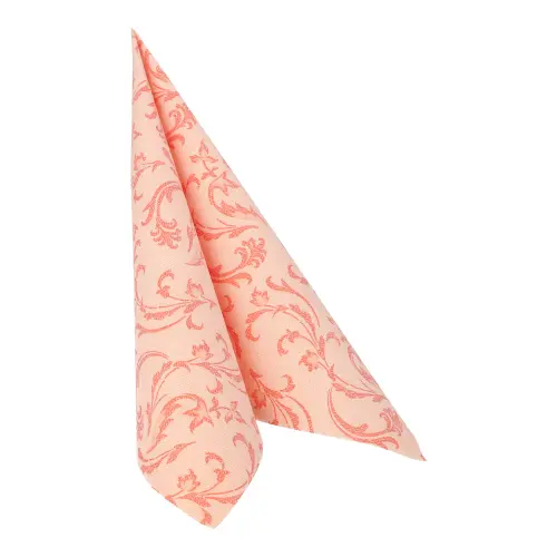 PAPSTAR Servietten "ROYAL Collection" 1/4-Falz 40 x 40 cm nektarine "Damascato" aus Premium-Tissue mit edlem Damast-Muster für festliche Tischdekoration, FSC-zertifiziert, 37207