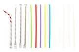 Trinkhalm Set bunt und transparent, verschiedene farbige und klare Trinkhalme nebeneinander angeordnet, ideal für Cocktails, Softdrinks und Partys, Artikelnummer 0000