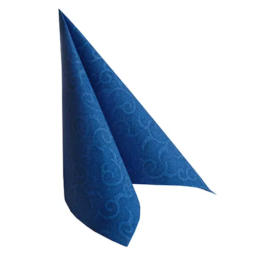 PAPSTAR Servietten "ROYAL Collection" 1/4-Falz 40 x 40 cm dunkelblau Casali, hochwertige Stoffoptik-Serviette, Artikel 84888