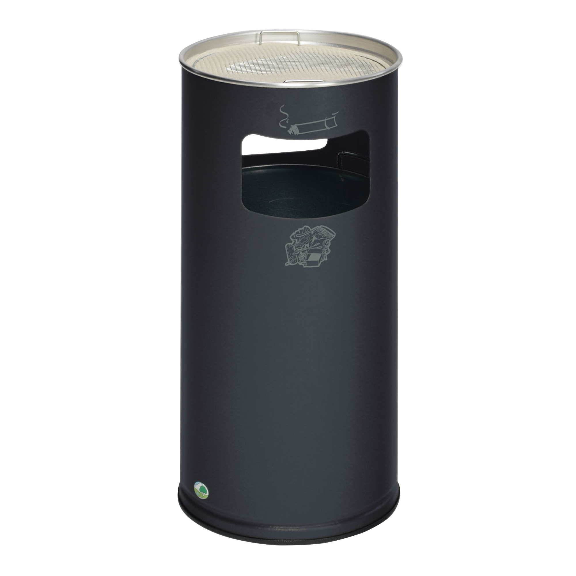 VAR Abfallsammler Mit Ascher Und Dach Q 25 60 Liter