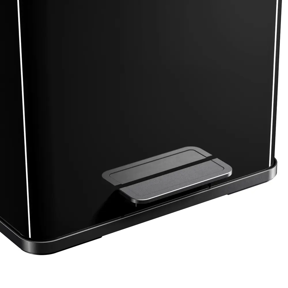 Hailo Öko trio Plus L 3x9 Liter Tretmülltrenner in Schwarz mit stabilem Tretpedal und leiser Soft-Close-Deckelmechanik