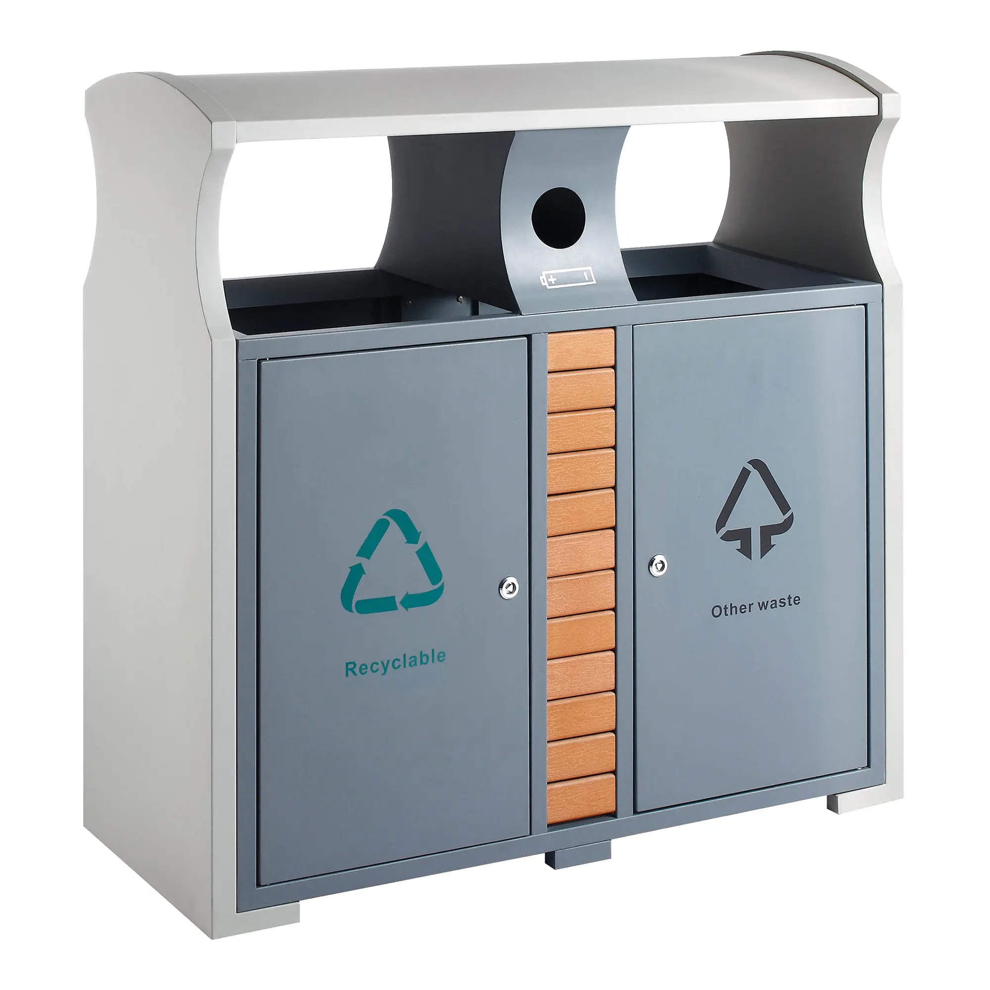 Sarima Abfallbehälter Abfalltrennung draußen 2 x 39 Liter inkl. Batteriebox 31650446_1