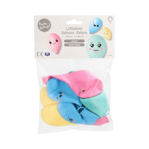 PAPSTAR Luftballons Ø 25 cm farbig sortiert "Kawaii", 12 x 8 Stück