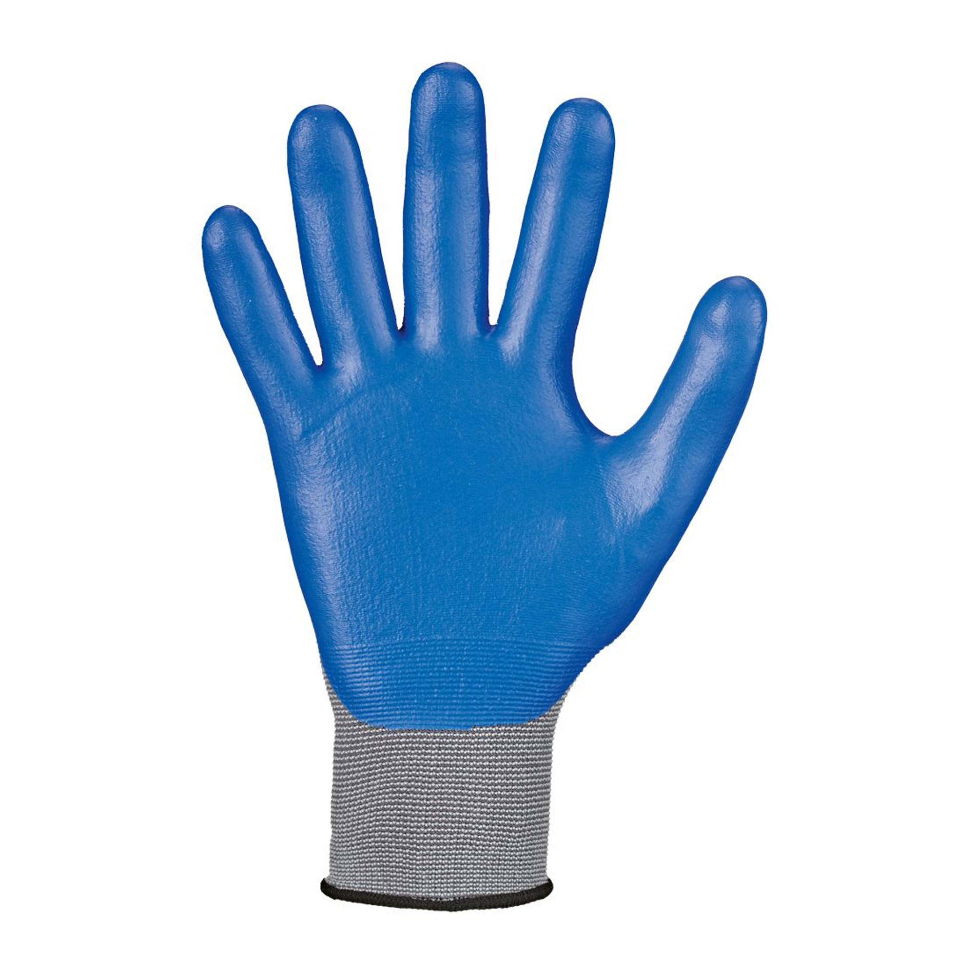 Stronghand Deltana 0655 Feinstrickhandschuhe mit Nitril-Beschichtung grau/blau, VE 144 Paar