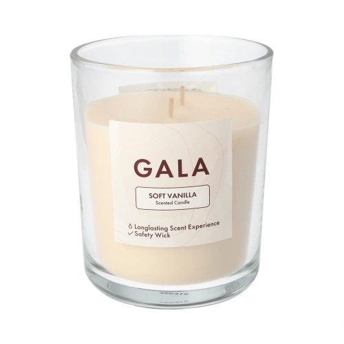 PAPSTAR "GALA" Duftkerze im Glas Ø 10,5 cm, 12,4 cm creme - Soft Vanilla "Tokio Large", 6 x 1 Stück