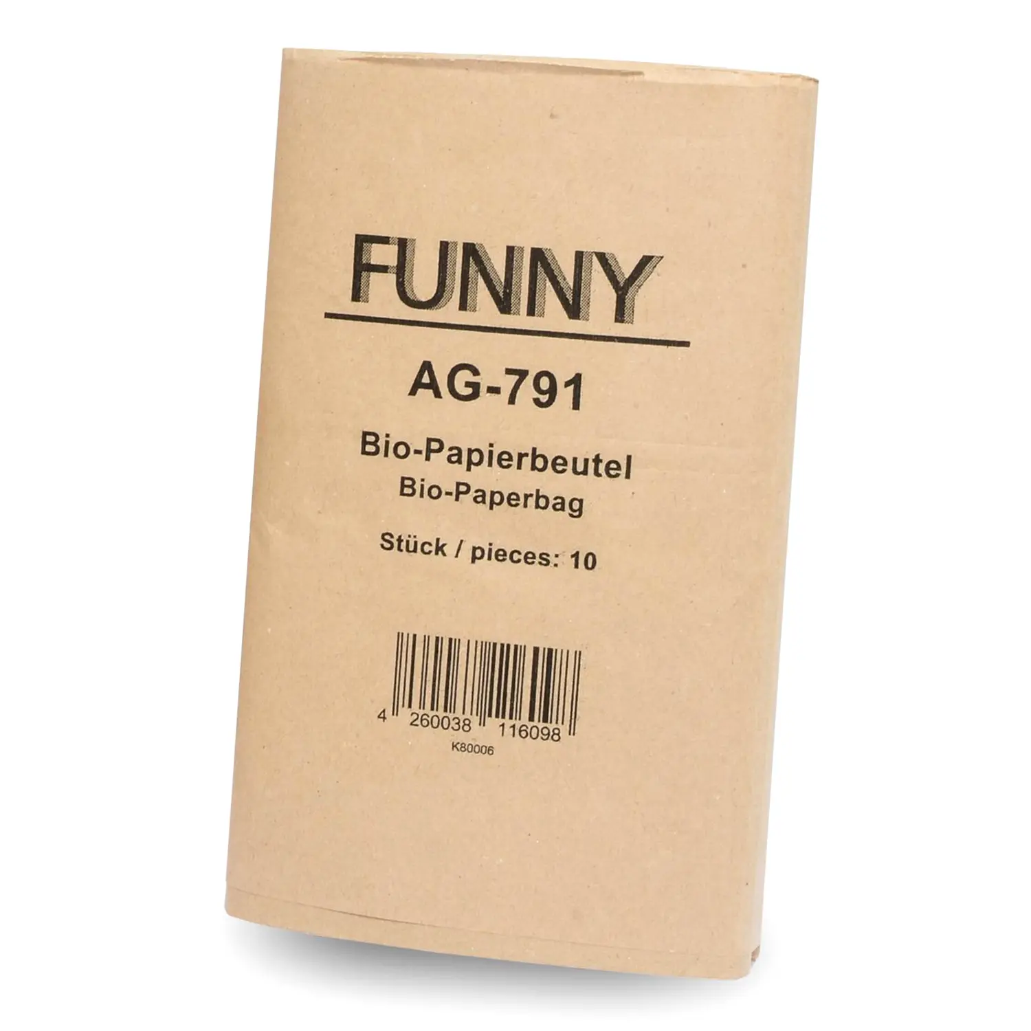FUNNY Bio-Papierbeutel mit Seitenfalten 10 Liter, braun, unbedruckt