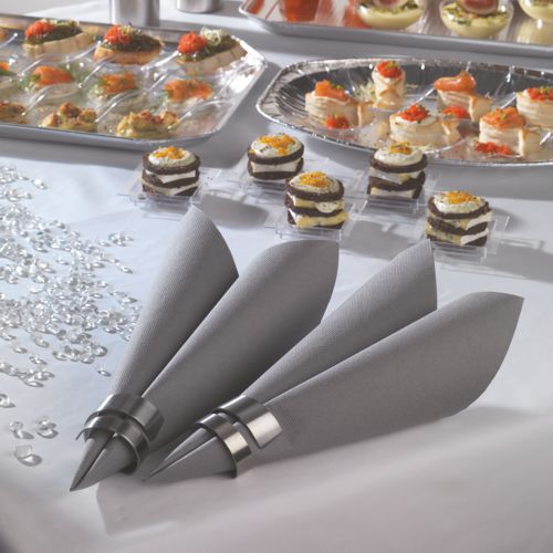 PAPSTAR Servietten "ROYAL Collection" 1/4-Falz 40 x 40 cm grau, Premium-Serviette in Stoffoptik, weich, formstabil, industriell kompostierbar